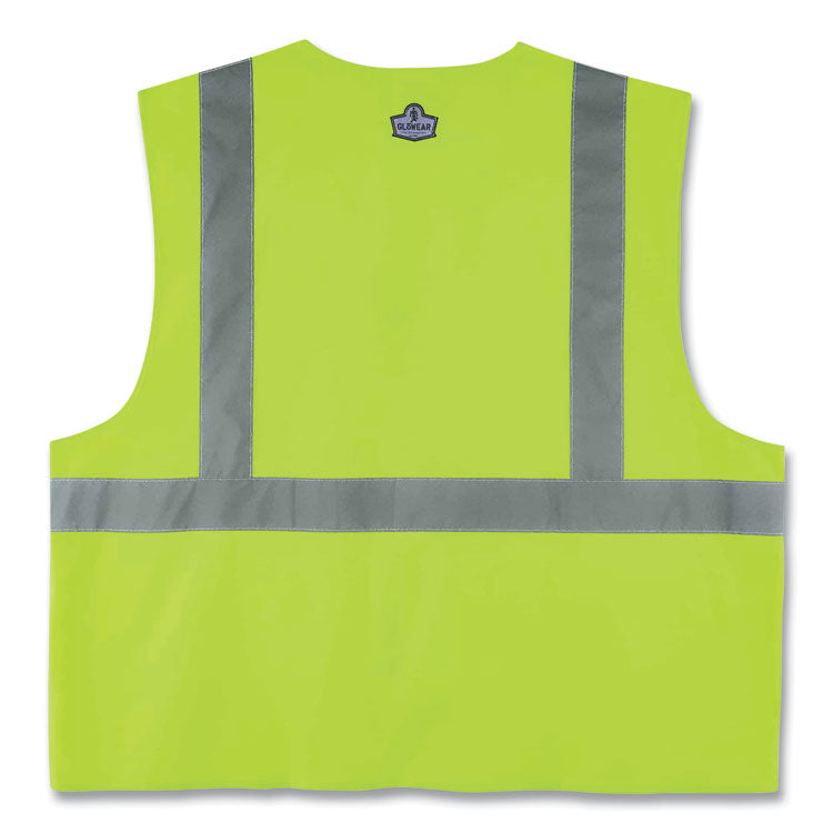 GloWear 8225HL Class 2 Standard Solid Hook and Loop Vest, Polyester, Lime, 4X-Large/5X-Large