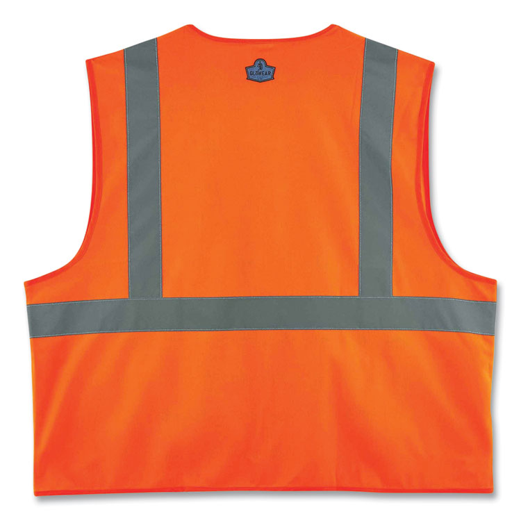 GloWear 8225Z Class 2 Standard Solid Vest, Polyester, Orange, Small/Medium