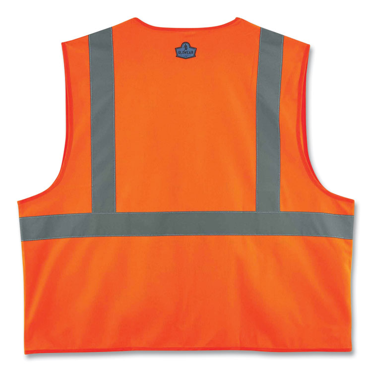 GloWear 8225Z Class 2 Standard Solid Vest, Polyester, Orange, 4X-Large/5X-Large