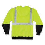 GloWear 8293 Hi-Vis Class 2 Hooded Sweatshirt Black Bottom, Polar Fleece, Small, Lime
