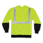 GloWear 8293 Hi-Vis Class 2 Hooded Sweatshirt Black Bottom, Polar Fleece, Small, Lime