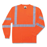 GloWear 8391 Class 3 Hi-Vis Long Sleeve Shirt, Polyester, Orange, Medium