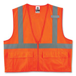 GloWear 8225Z Class 2 Standard Solid Vest, Polyester, Orange, 4X-Large/5X-Large