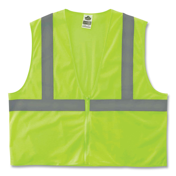 GloWear 8205Z Class 2 Super Economy Mesh Vest, Polyester, Lime, Large/X-Large