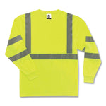 GloWear 8391 Class 3 Hi-Vis Long Sleeve Shirt, Polyester, Lime, 4X-Large