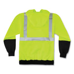 GloWear 8293 Hi-Vis Class 2 Hooded Sweatshirt Black Bottom, Polar Fleece, Small, Lime