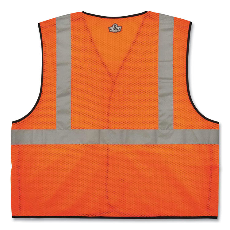 GloWear 8216BA Class 2 Breakaway Mesh ID Holder Vest, Polyester, 2X-Large/3X-Large, Orange