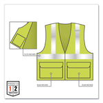 GloWear 8225HL Class 2 Standard Solid Hook and Loop Vest, Polyester, Lime, Large/X-Large