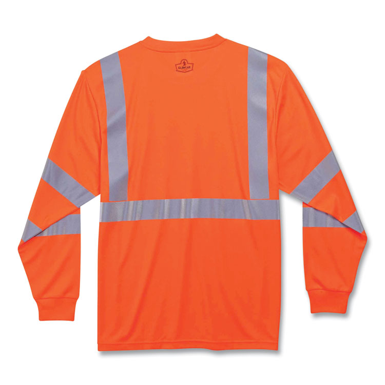 GloWear 8391 Class 3 Hi-Vis Long Sleeve Shirt, Polyester, Orange, Small