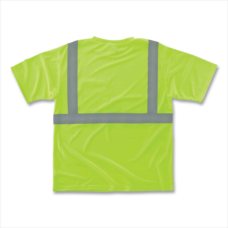 GloWear 8289 Class 2 Hi-Vis T-Shirt, Polyester, Lime, Large