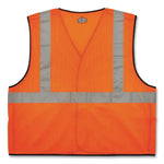 GloWear 8216BA Class 2 Breakaway Mesh ID Holder Vest, Polyester, 4X-Large/5X-Large, Orange