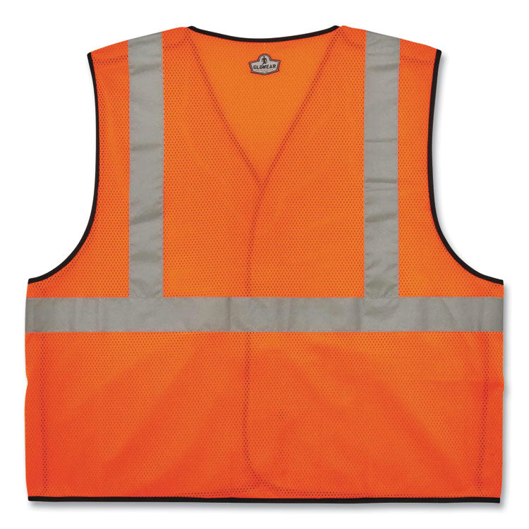GloWear 8216BA Class 2 Breakaway Mesh ID Holder Vest, Polyester, 4X-Large/5X-Large, Orange