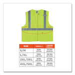 GloWear 8225HL Class 2 Standard Solid Hook and Loop Vest, Polyester, Lime, Large/X-Large
