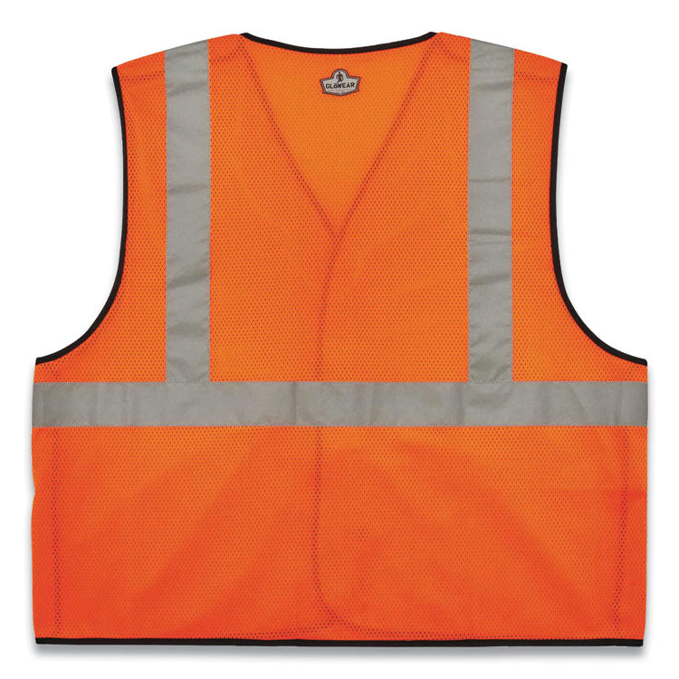 GloWear 8216BA Class 2 Breakaway Mesh ID Holder Vest, Polyester, Small/Medium, Orange