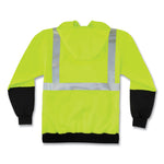 GloWear 8293 Hi-Vis Class 2 Hooded Sweatshirt Black Bottom, Polar Fleece, Small, Lime
