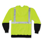 GloWear 8293 Hi-Vis Class 2 Hooded Sweatshirt Black Bottom, Polar Fleece, Small, Lime