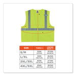 GloWear 8225Z Class 2 Standard Solid Vest, Polyester, Lime, Small/Medium