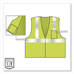 GloWear 8210Z Class 2 Economy Mesh Vest, Polyester, Lime, X-Small