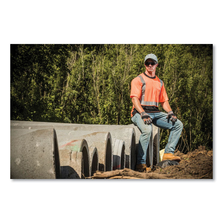 GloWear 8289BK Class 2 Hi-Vis T-Shirt with Black Bottom, 4X-Large, Orange