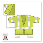GloWear 8320Z Class 3 Standard Zipper Vest, Polyester, 2X-Large/3X-Large, Lime
