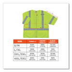 GloWear 8320Z Class 3 Standard Zipper Vest, Polyester, Largel/X-Large, Lime
