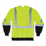 GloWear 8373 Hi-Vis Class 3 Hooded Sweatshirt with Black Bottom, Polar Fleece, Lime, Medium