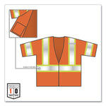GloWear 8330Z Class 3 Two-Tone Zipper Vest, Polyester, 4X-Large/5X-Large, Orange