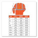 GloWear 8391 Class 3 Hi-Vis Long Sleeve Shirt, Polyester, Orange, 3X-Large
