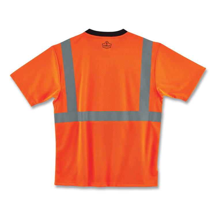 GloWear 8289BK Class 2 Hi-Vis T-Shirt with Black Bottom, 5X-Large, Orange