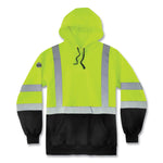 GloWear 8373 Hi-Vis Class 3 Hooded Sweatshirt with Black Bottom, Polar Fleece, Lime, 4X-Large
