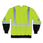 GloWear 8373 Hi-Vis Class 3 Hooded Sweatshirt with Black Bottom, Polar Fleece, Lime, Large