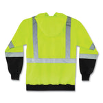 GloWear 8372 ZipUp HiVis Class 3 Zip Hooded Sweatshirt with Black Bottom, Polar Fleece, Lime, 5X-Large