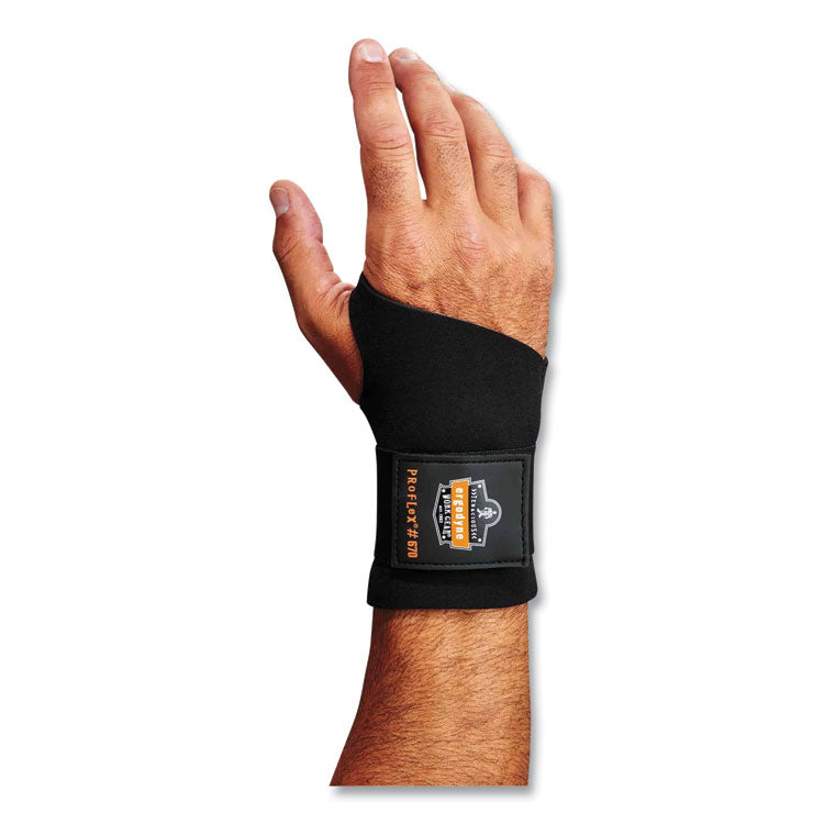 ProFlex 670 Ambidextrous Single Strap Wrist Support, Small, Fits Left Hand/Right Hand, Black