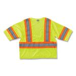 GloWear 8330Z Class 3 Two-Tone Zipper Vest, Polyester, 4X-Large/5X-Large, Lime