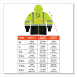 GloWear 8372 ZipUp HiVis Class 3 Zip Hooded Sweatshirt with Black Bottom, Polar Fleece, Lime, Medium