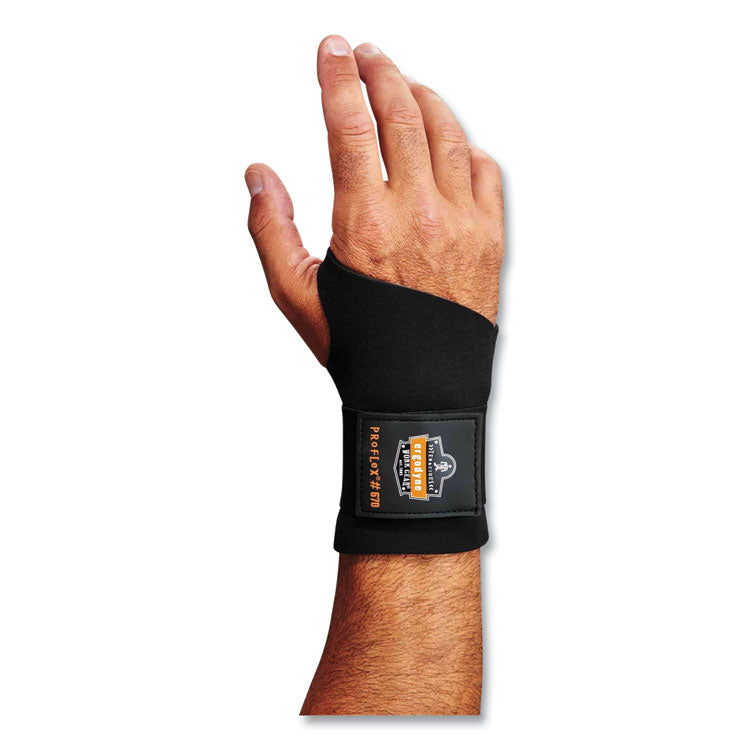 ProFlex 670 Ambidextrous Single Strap Wrist Support, Large, Fits Left/Right Hand, Black