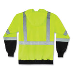 GloWear 8372 ZipUp HiVis Class 3 Zip Hooded Sweatshirt with Black Bottom, Polar Fleece, Lime, 4X-Large