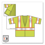 GloWear 8330Z Class 3 Two-Tone Zipper Vest, Polyester, Largel/X-Large, Lime