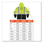 GloWear 8372 ZipUp HiVis Class 3 Zip Hooded Sweatshirt with Black Bottom, Polar Fleece, Lime, 5X-Large
