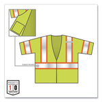 GloWear 8330Z Class 3 Two-Tone Zipper Vest, Polyester, 4X-Large/5X-Large, Lime