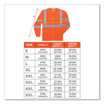 GloWear 8391 Class 3 Hi-Vis Long Sleeve Shirt, Polyester, Orange, 4X-Large