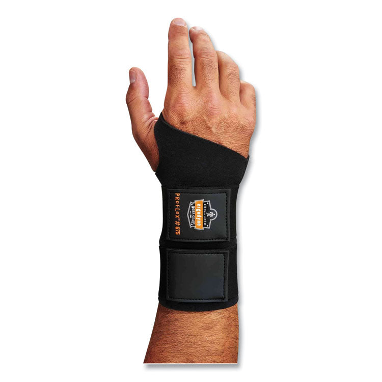 ProFlex 675 Ambidextrous Double Strap Wrist Support, Small, Fits Left Hand/Right Hand, Black