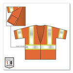 GloWear 8330Z Class 3 Two-Tone Zipper Vest, Polyester, Largel/X-Large, Orange