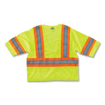 GloWear 8330Z Class 3 Two-Tone Zipper Vest, Polyester, Small/Medium, Lime