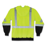 GloWear 8372 ZipUp HiVis Class 3 Zip Hooded Sweatshirt with Black Bottom, Polar Fleece, Lime, 2X-Large