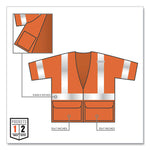 GloWear 8320Z Class 3 Standard Zipper Vest, Polyester, 4X-Large/5X-Large, Orange