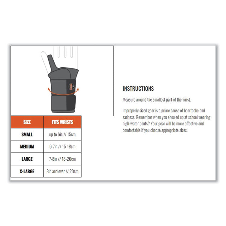 ProFlex 670 Ambidextrous Single Strap Wrist Support, Large, Fits Left/Right Hand, Black