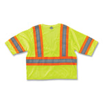 GloWear 8330Z Class 3 Two-Tone Zipper Vest, Polyester, 2X-Large/3X-Large, Lime