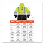 GloWear 8372 ZipUp HiVis Class 3 Zip Hooded Sweatshirt with Black Bottom, Polar Fleece, Lime, Large