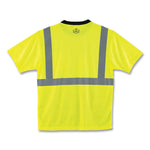 GloWear 8289BK Class 2 Hi-Vis T-Shirt with Black Bottom, Medium, Lime